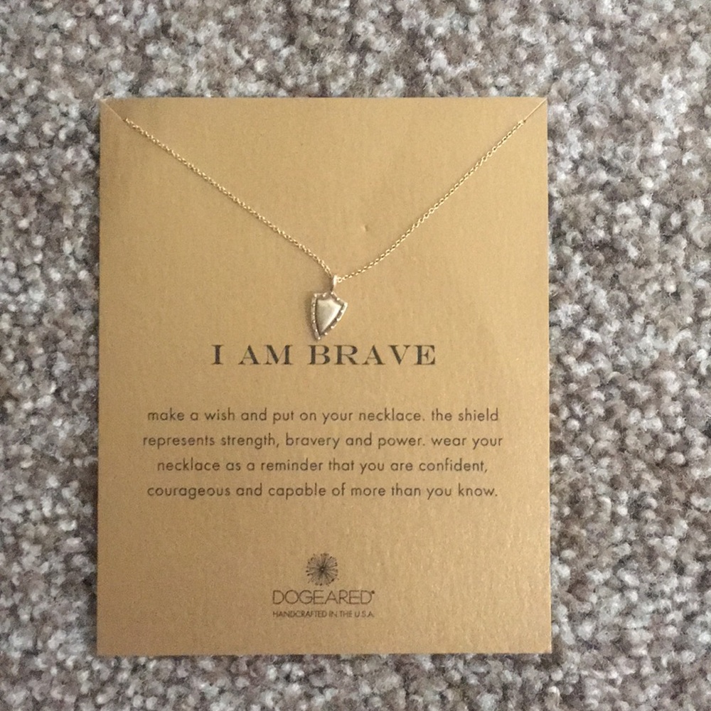 Dogeared I am brave necklace in gold